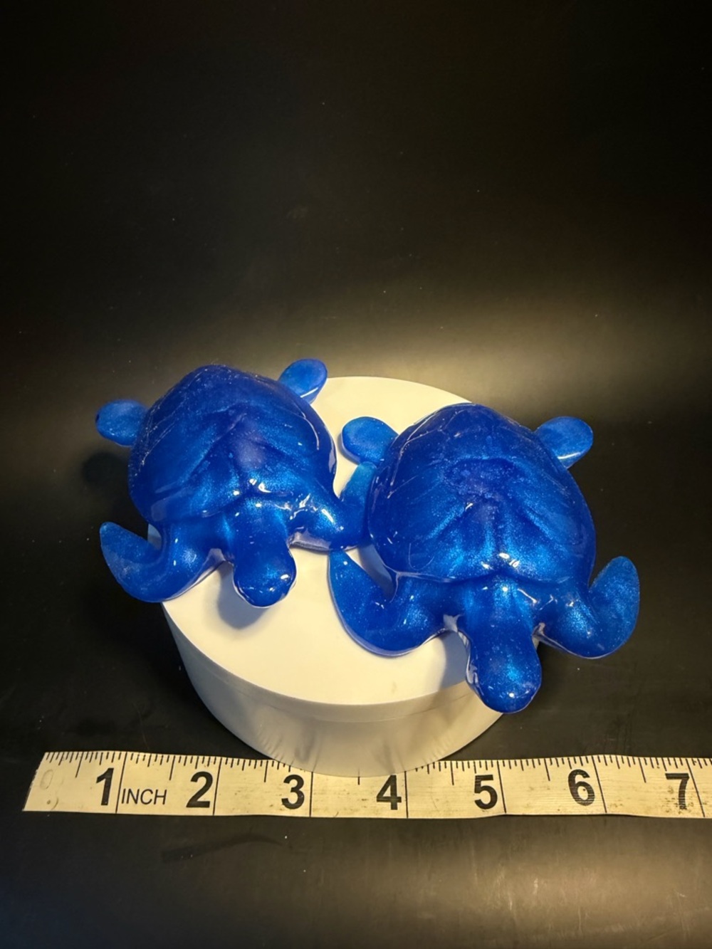 Shimmery Blue Turtle Figurines - Set of 2